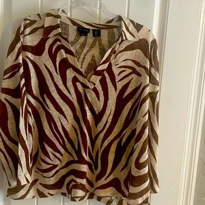 Animal print Tahari linen top